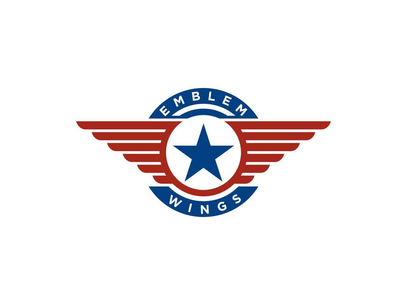 patriotiska emblem vingar logotyp design. användbar för företags- och varumärkeslogotyper. platt vektor logotyp designmall element.