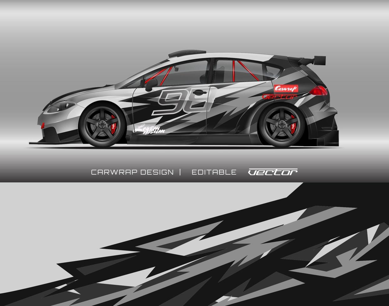 Car Wrap Design Modernes Rennhintergrunddesign für Fahrzeugfolierung, Rennwagen, Rallye usw vektor