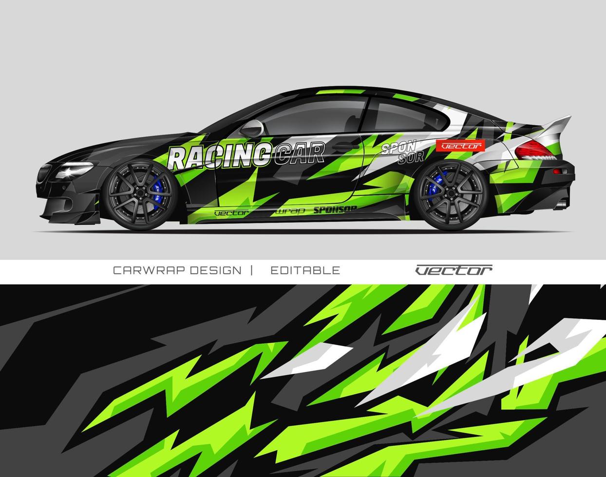 Car Wrap Design Modernes Rennhintergrunddesign für Fahrzeugfolierung, Rennwagen, Rallye usw vektor