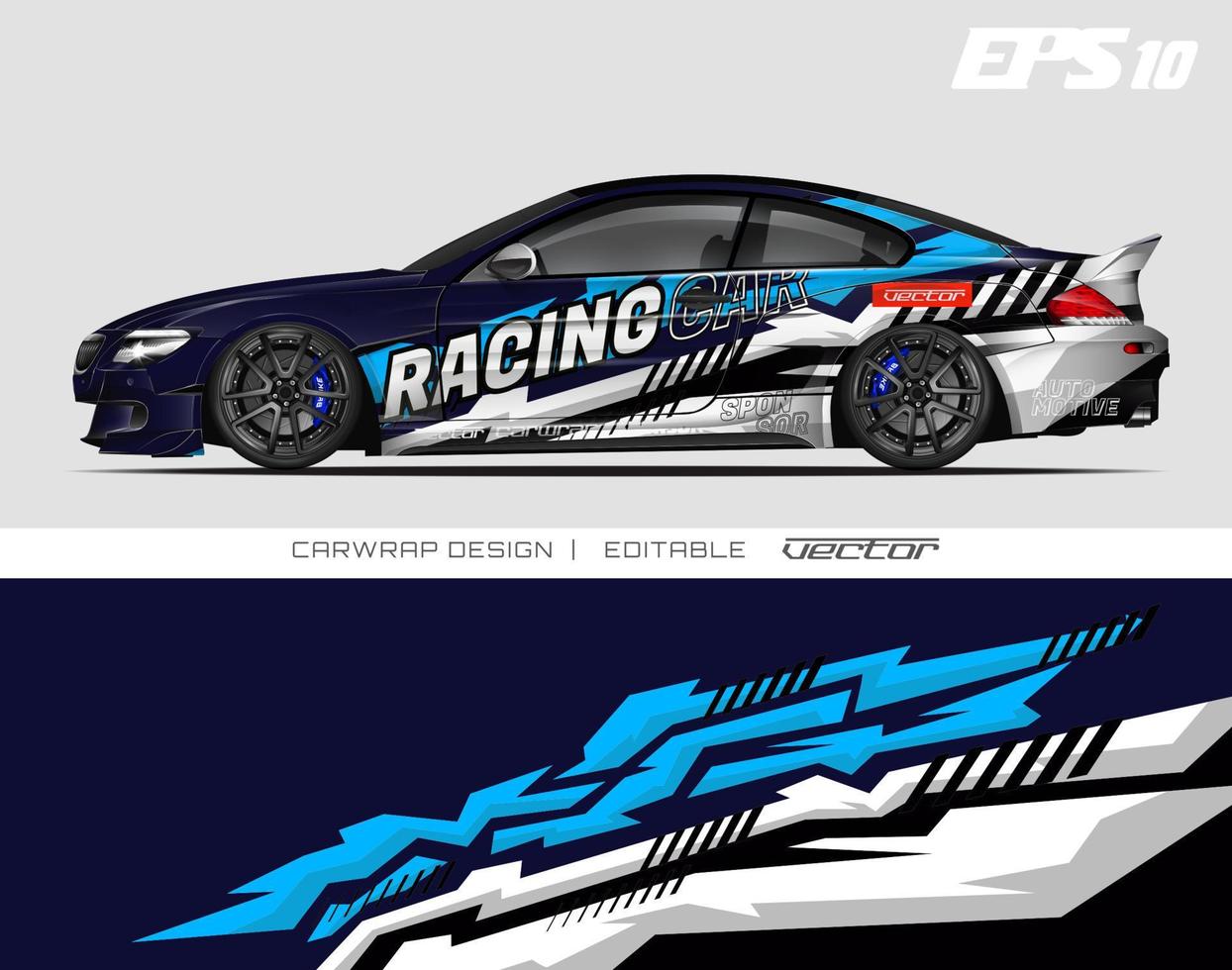 Car Wrap Design Modernes Rennhintergrunddesign für Fahrzeugfolierung, Rennwagen, Rallye usw vektor