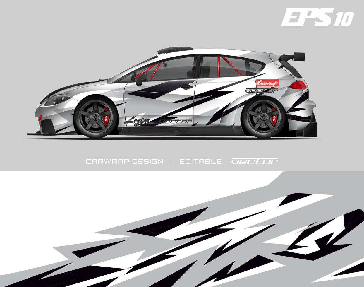 Car Wrap Design Modernes Rennhintergrunddesign für Fahrzeugfolierung, Rennwagen, Rallye usw vektor