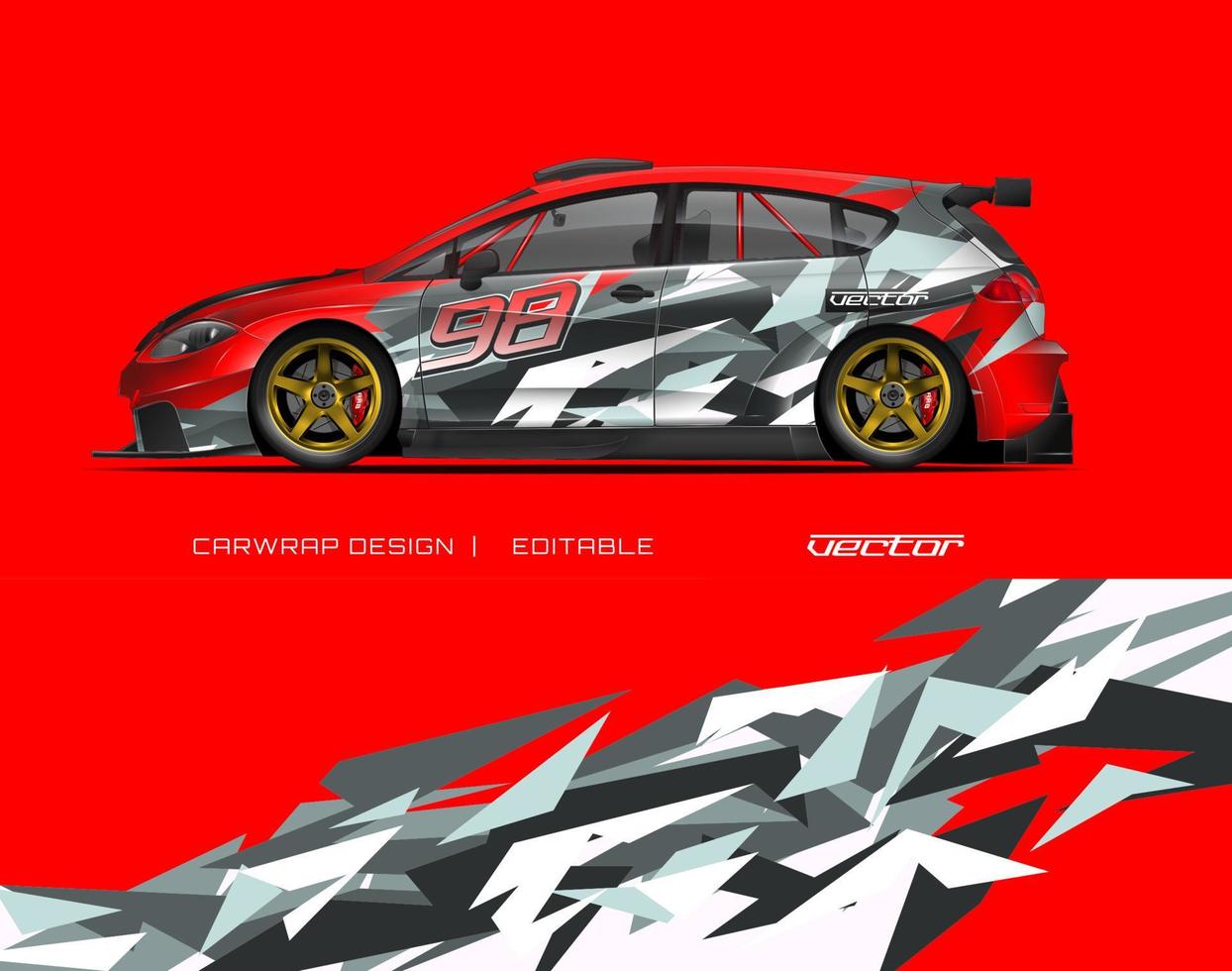 Car Wrap Design Modernes Rennhintergrunddesign für Fahrzeugfolierung, Rennwagen, Rallye usw vektor