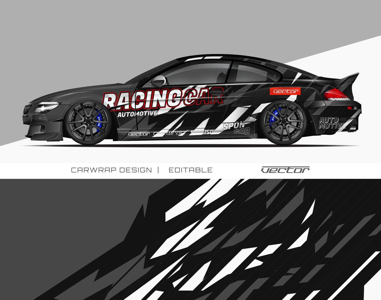 Car Wrap Design Modernes Rennhintergrunddesign für Fahrzeugfolierung, Rennwagen, Rallye usw vektor