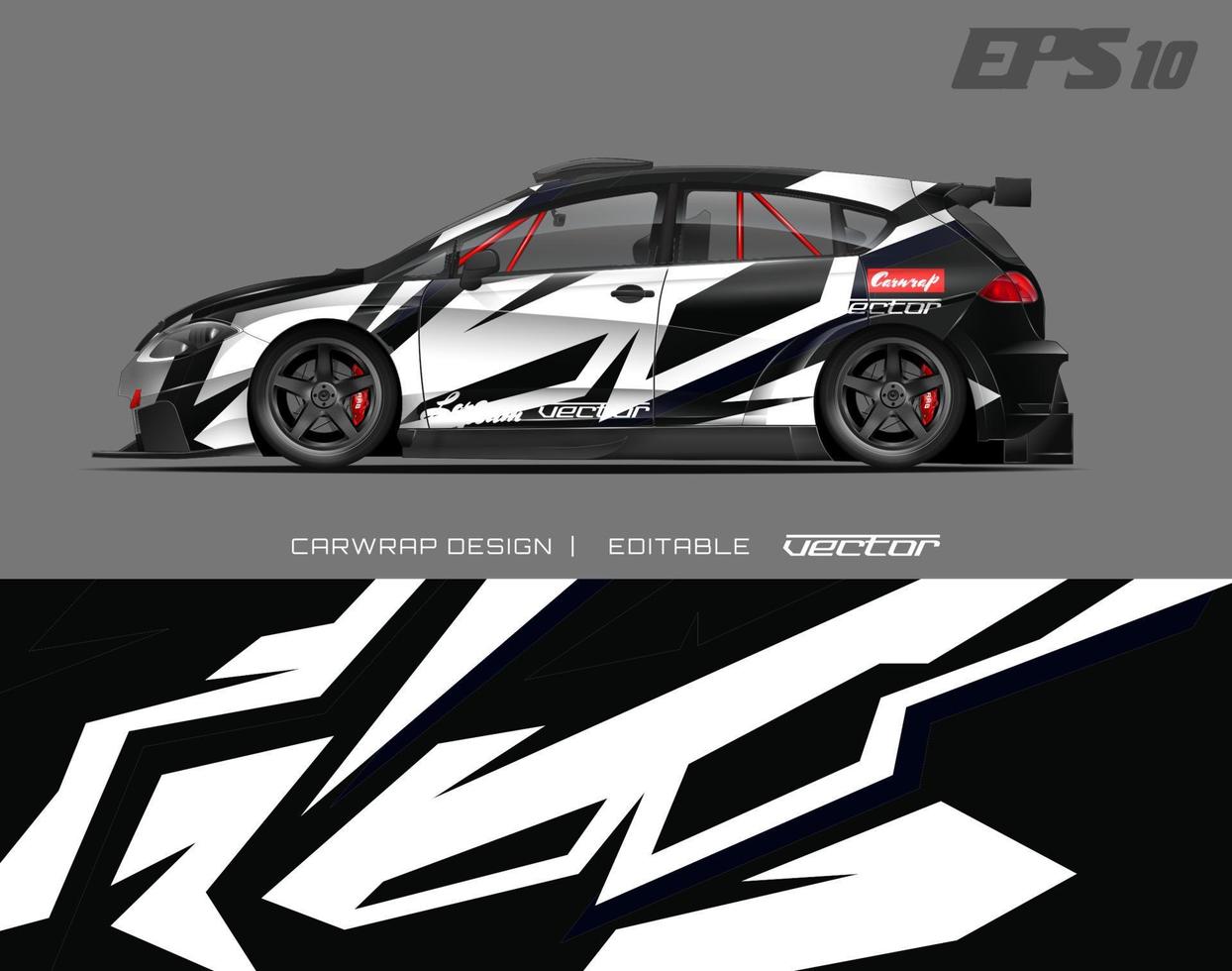 bilinpackningsdesign modern racingbakgrundsdesign för fordonsinpackning, racerbil, rally, etc vektor