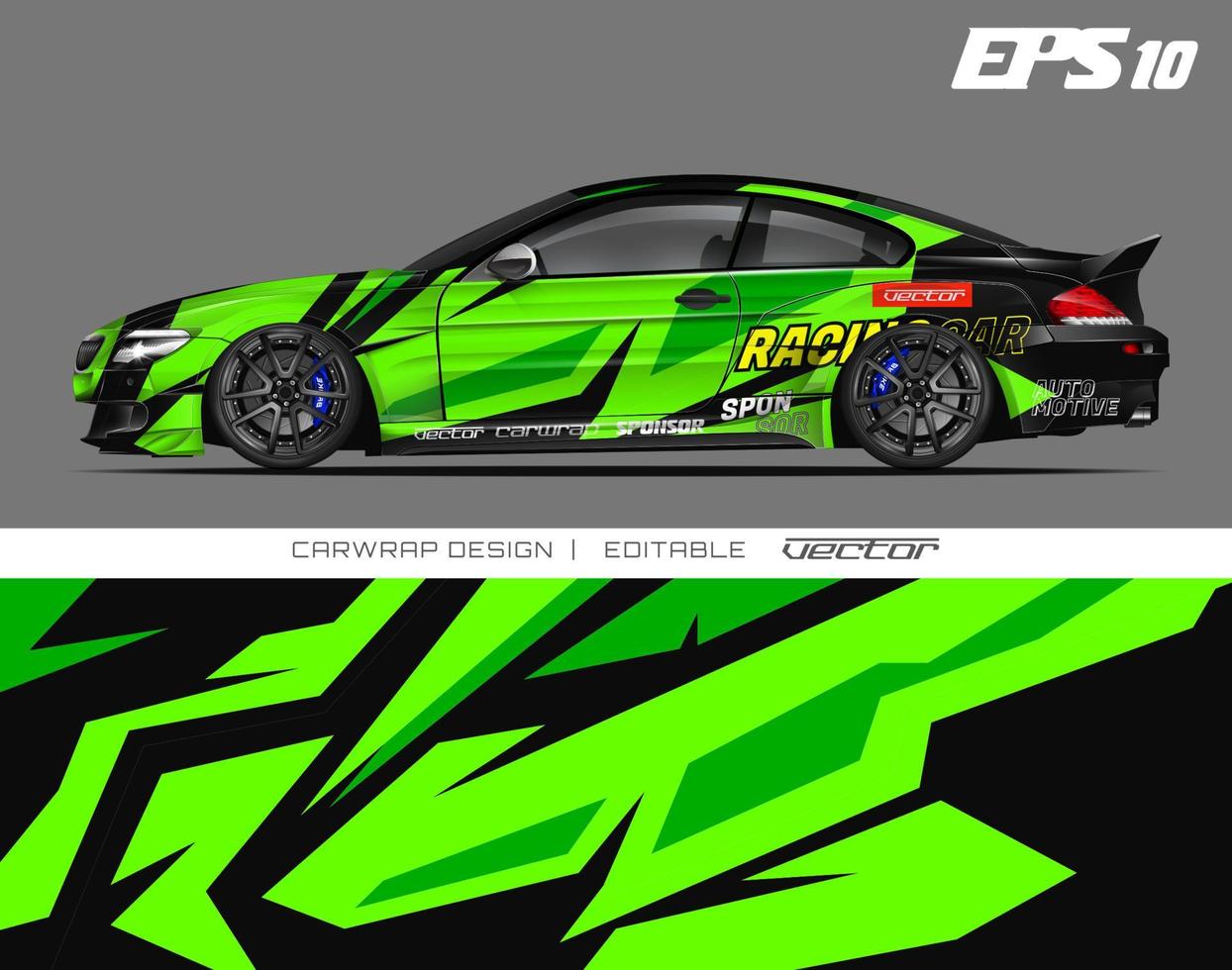 Car Wrap Design Modernes Rennhintergrunddesign für Fahrzeugfolierung, Rennwagen, Rallye usw vektor