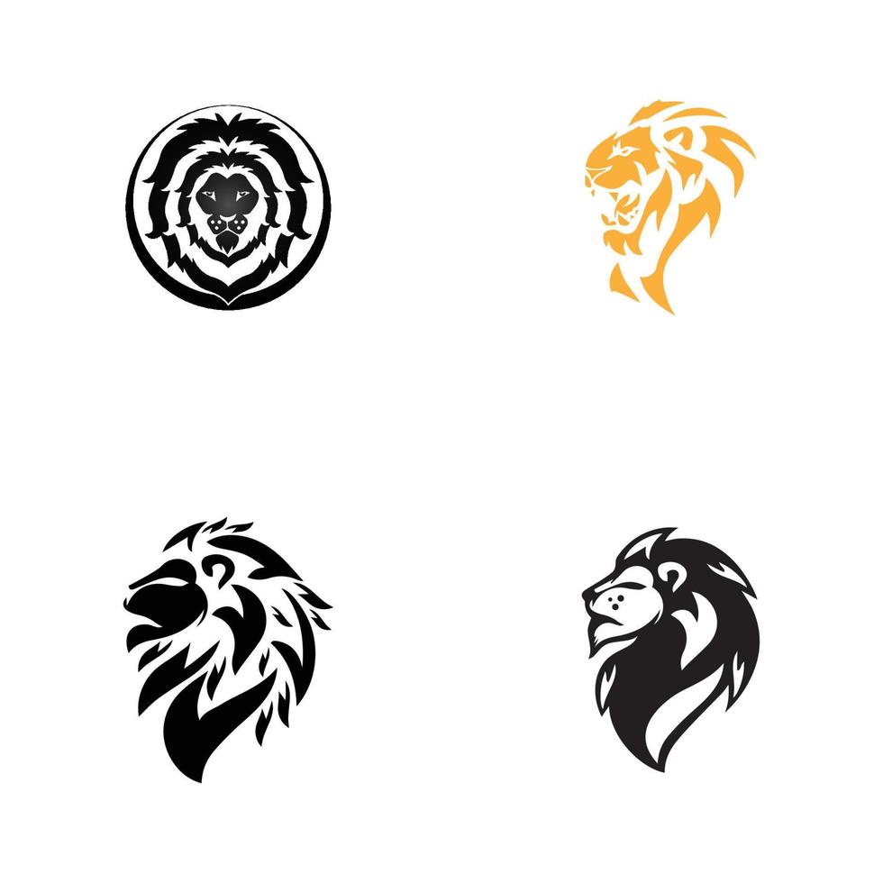 lejonhuvud logotyp mall vektor ikon