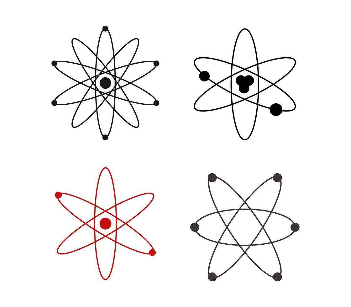 uppsättning av atomer ikoner vektor