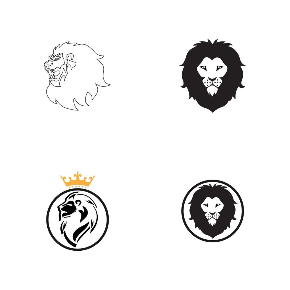 lejonhuvud logotyp mall vektor ikon