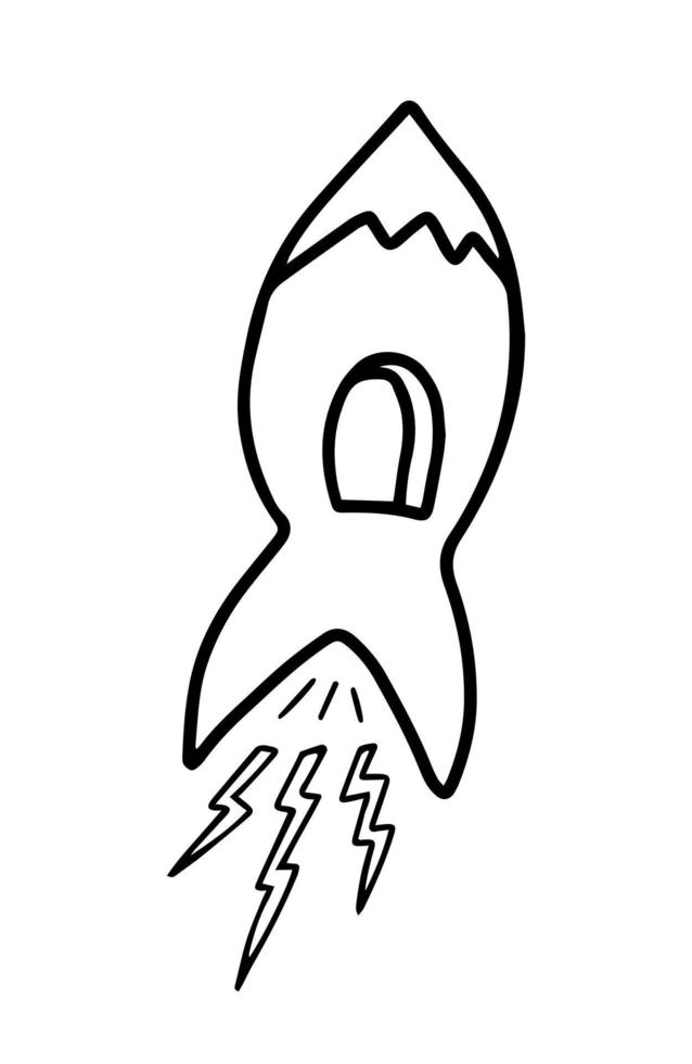 tecken och ikon flygande raket. uppstart, framgång, seger och prestationskoncept. vektor, illustration. vektor
