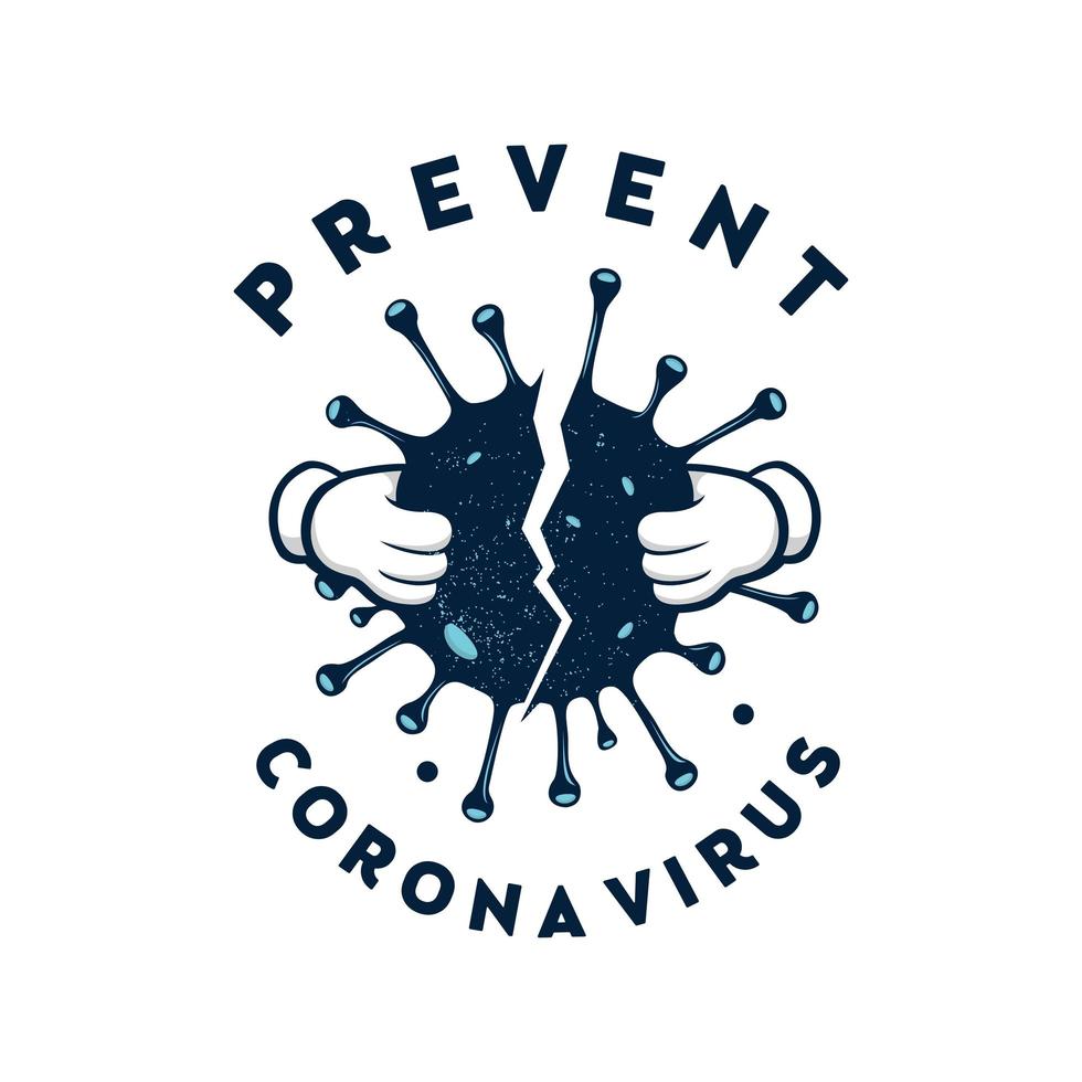 Hände reißen Coronavirus-Element vektor