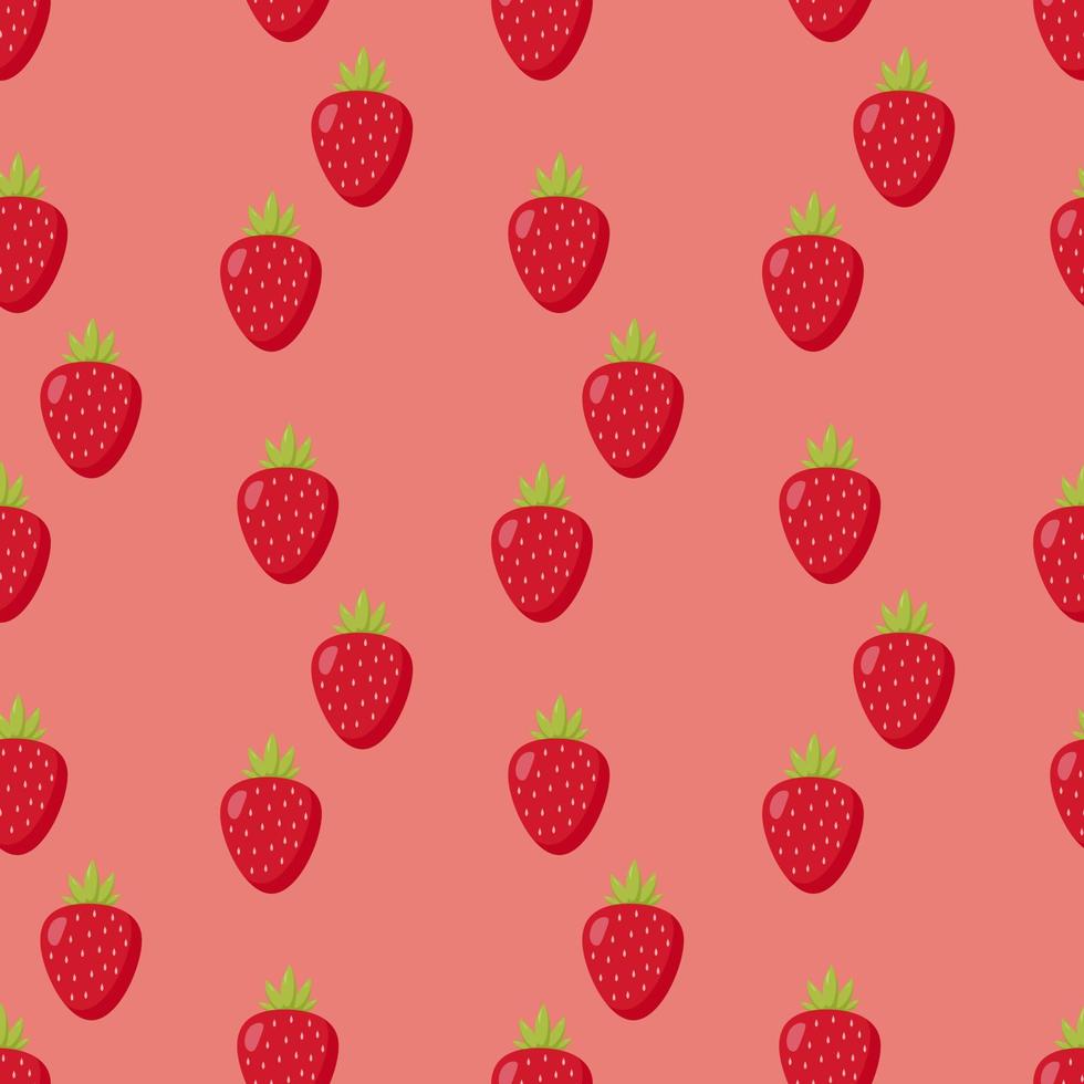 seamless mönster med positiv jordgubbe på varm rosa bakgrund. vektor bild.
