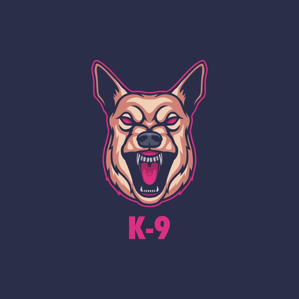 k-9 maskot logotyp vektor