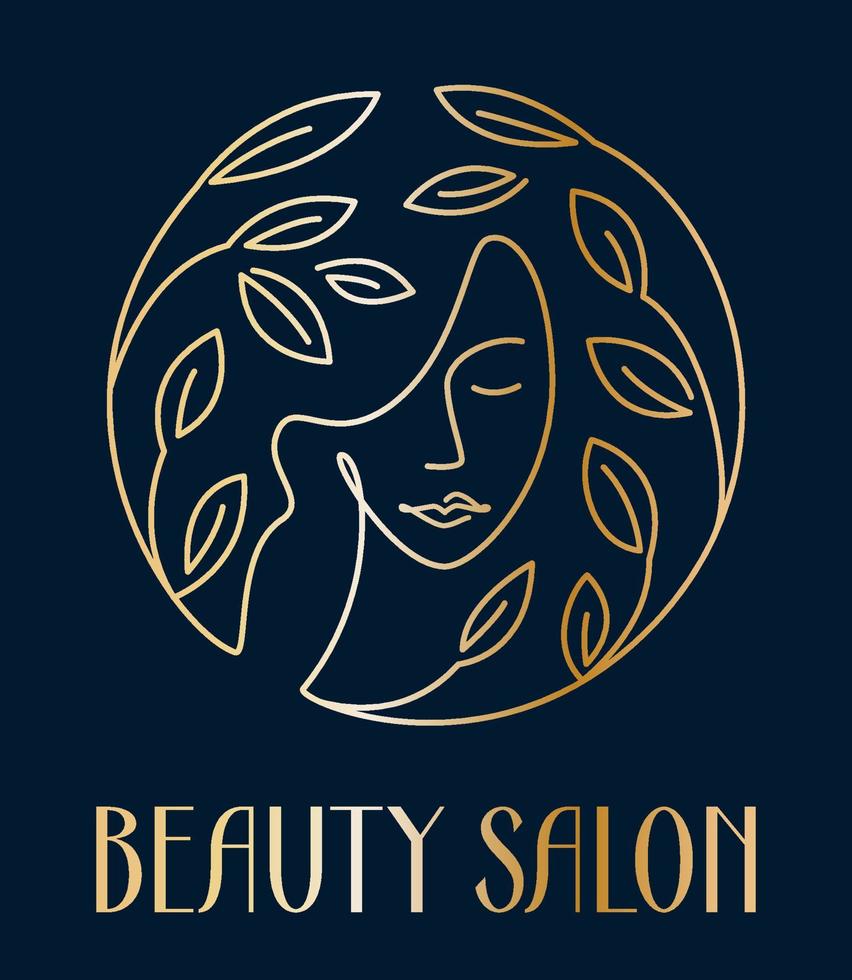 Vektor-Logo-Design für Schönheitssalon, Friseursalon, Wellness, Spa, Kosmetik vektor