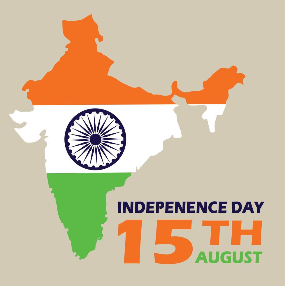 Indien glad självständighetsdagen. 15 augusti. ashoka hjul flagga indiska, land kontur landsgräns. för affisch, banderoll och hälsning. akvarell färg strök vektor lager illustration isolerade på vitt