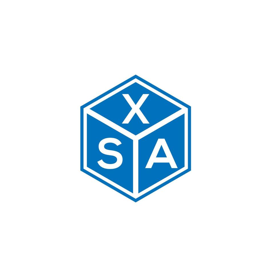 XSA-Brief-Logo-Design auf schwarzem Hintergrund. xsa kreatives Initialen-Buchstaben-Logo-Konzept. XSA-Briefgestaltung. vektor