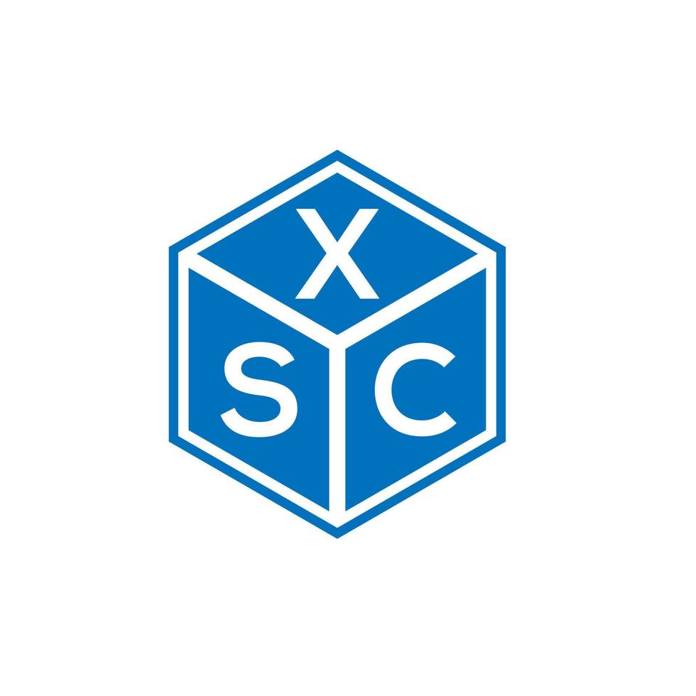 xsc-Brief-Logo-Design auf schwarzem Hintergrund. xsc kreative Initialen schreiben Logo-Konzept. xsc-Briefgestaltung. vektor