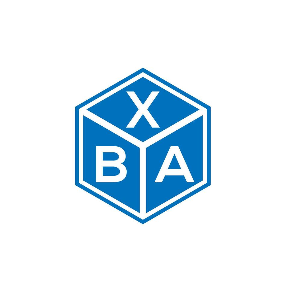 XBA-Brief-Logo-Design auf schwarzem Hintergrund. xba kreatives Initialen-Buchstaben-Logo-Konzept. XBA-Buchstaben-Design. vektor