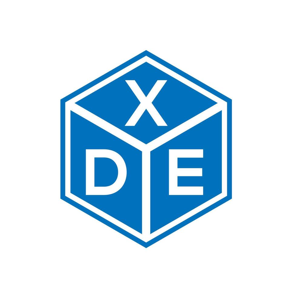 xde-Brief-Logo-Design auf schwarzem Hintergrund. xde kreatives Initialen-Buchstaben-Logo-Konzept. xde Briefgestaltung. vektor