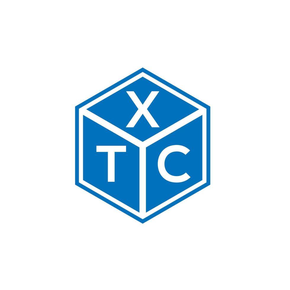 xtc-Brief-Logo-Design auf schwarzem Hintergrund. xtc kreative Initialen schreiben Logo-Konzept. xtc Briefdesign. vektor