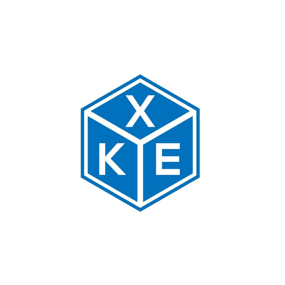 xke-Brief-Logo-Design auf schwarzem Hintergrund. xke kreatives Initialen-Buchstaben-Logo-Konzept. xke Briefgestaltung. vektor