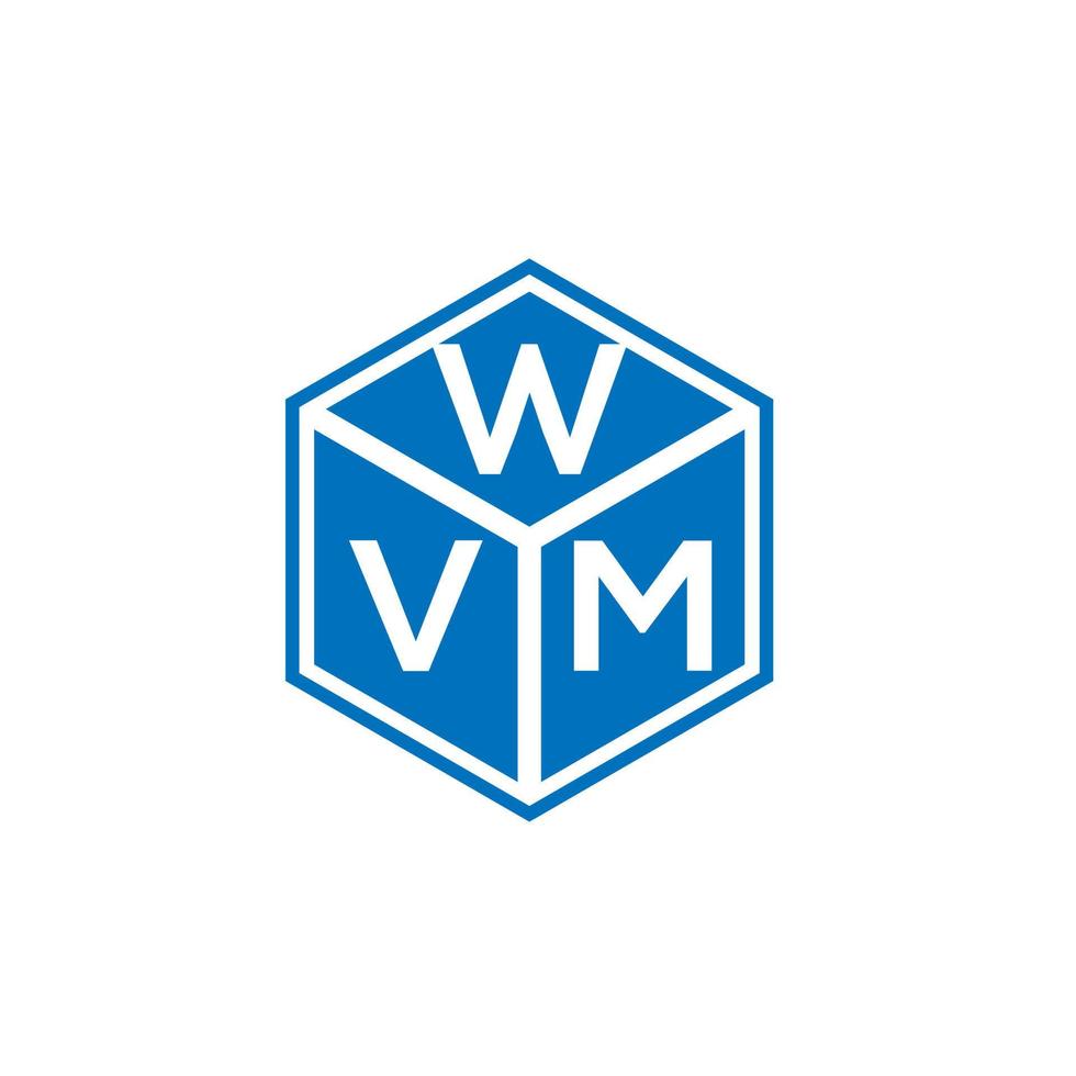 wvm-Brief-Logo-Design auf schwarzem Hintergrund. wvm kreative Initialen schreiben Logo-Konzept. wvm Briefgestaltung. vektor