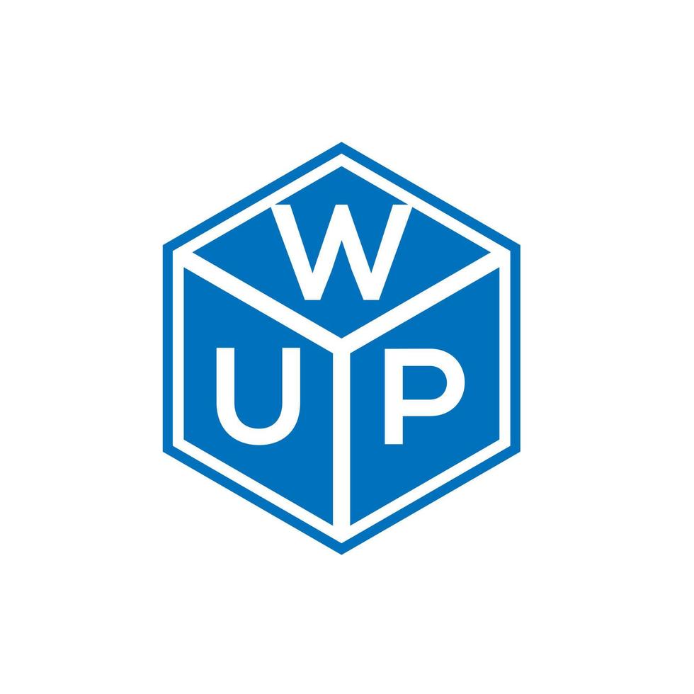 wup-Buchstaben-Logo-Design auf schwarzem Hintergrund. wup kreative Initialen schreiben Logo-Konzept. wup Briefgestaltung. vektor