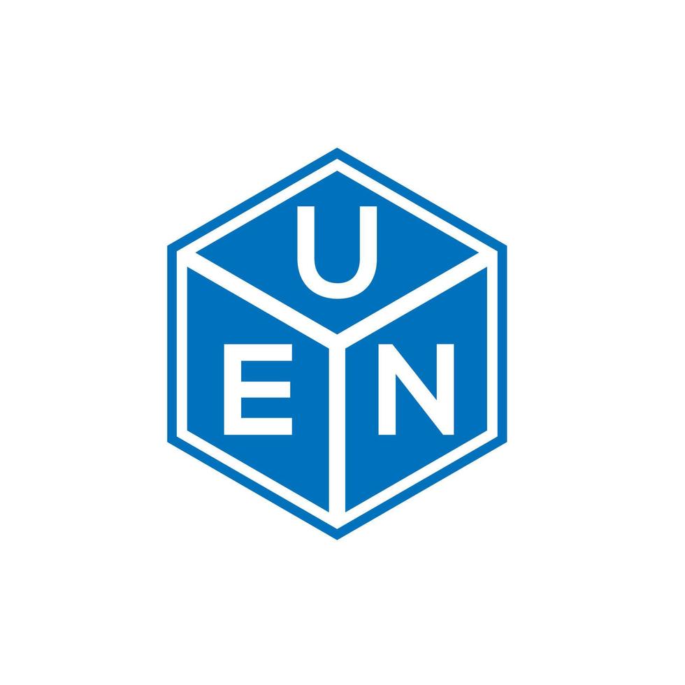 uen-Buchstaben-Logo-Design auf schwarzem Hintergrund. uen kreative Initialen schreiben Logo-Konzept. uen Briefgestaltung. vektor