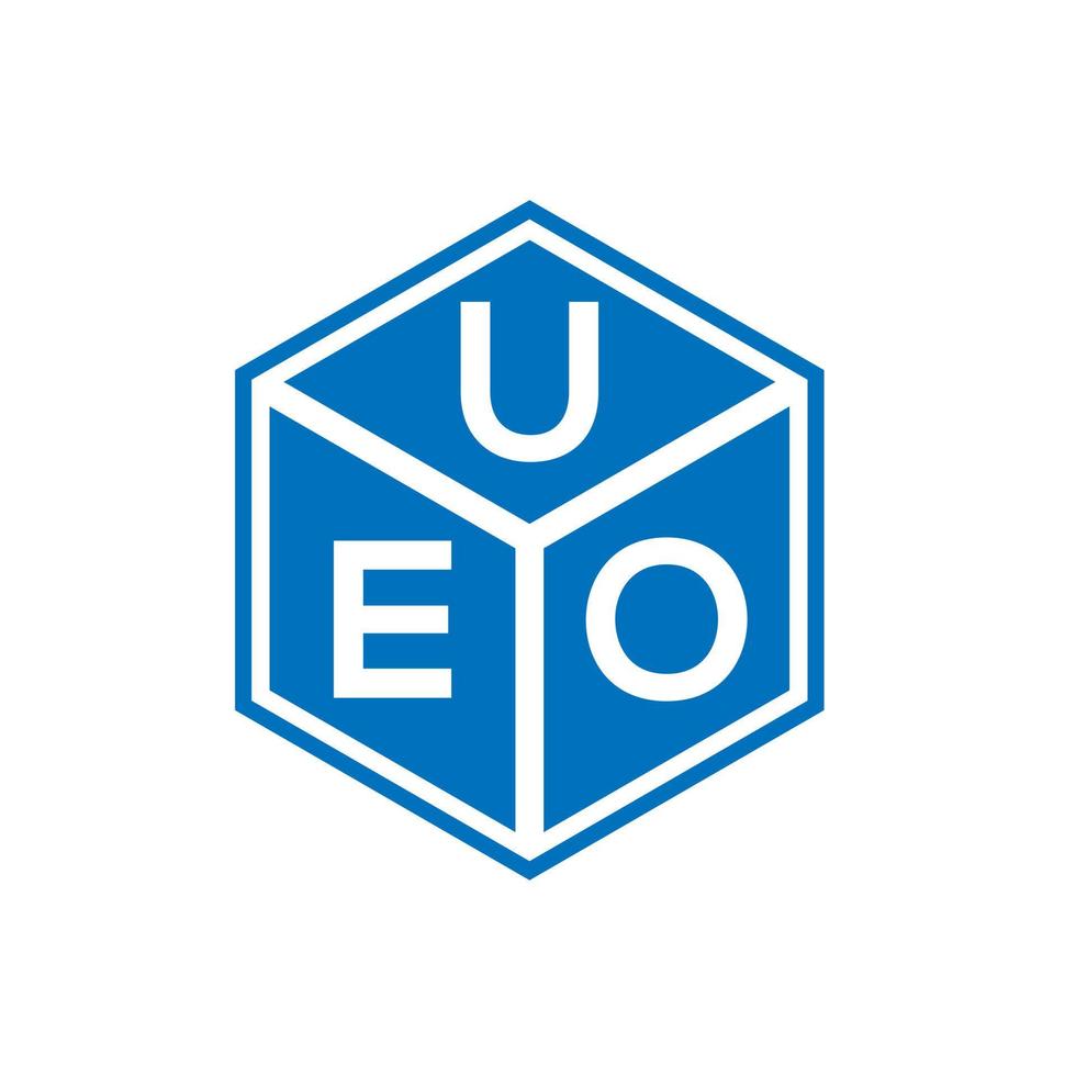 ueo brev logotyp design på svart bakgrund. ueo kreativa initialer bokstavslogotyp koncept. ueo bokstavsdesign. vektor