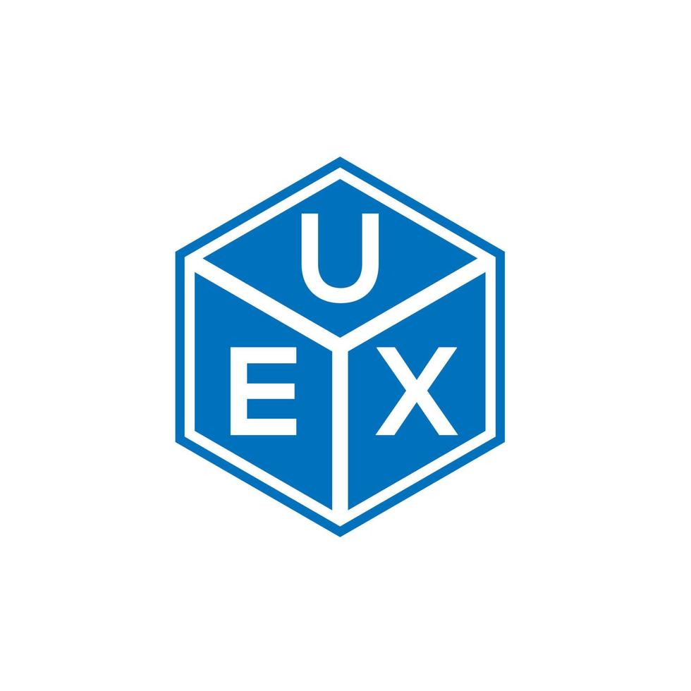 uex brev logotyp design på svart bakgrund. uex kreativa initialer brev logotyp koncept. uex bokstavsdesign. vektor