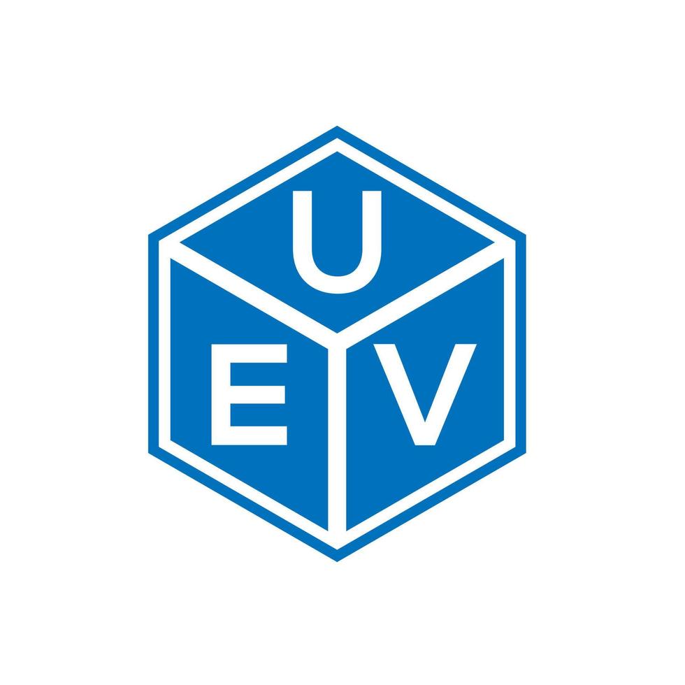 uev brev logotyp design på svart bakgrund. uev kreativa initialer brev logotyp koncept. uev bokstavsdesign. vektor