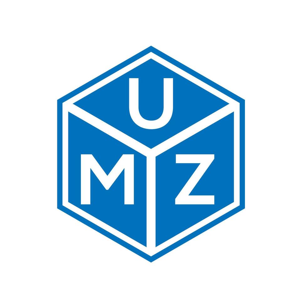 umz brev logotyp design på svart bakgrund. umz kreativa initialer bokstavslogotyp koncept. umz bokstavsdesign. vektor