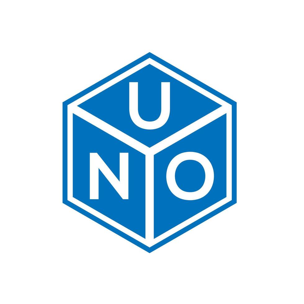UNO-Brief-Logo-Design auf schwarzem Hintergrund. uno kreatives Initialen-Buchstaben-Logo-Konzept. uno Briefdesign. vektor