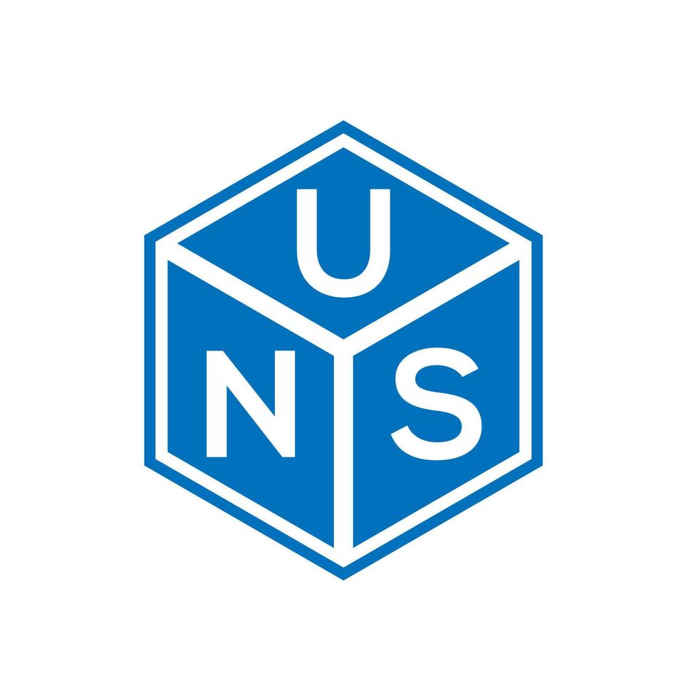 uns-Brief-Logo-Design auf schwarzem Hintergrund. uns kreative Initialen schreiben Logo-Konzept. uns Briefgestaltung. vektor