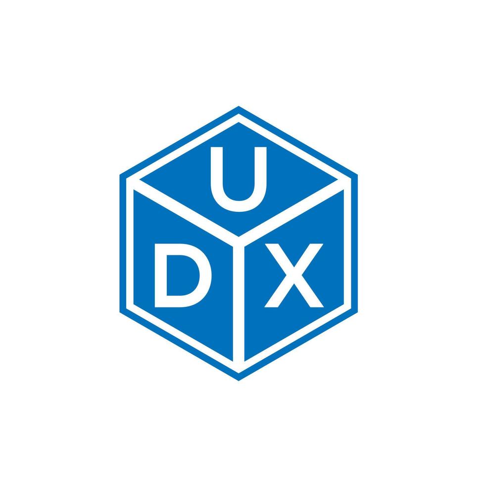 udx brev logotyp design på svart bakgrund. udx kreativa initialer brev logotyp koncept. udx bokstavsdesign. vektor