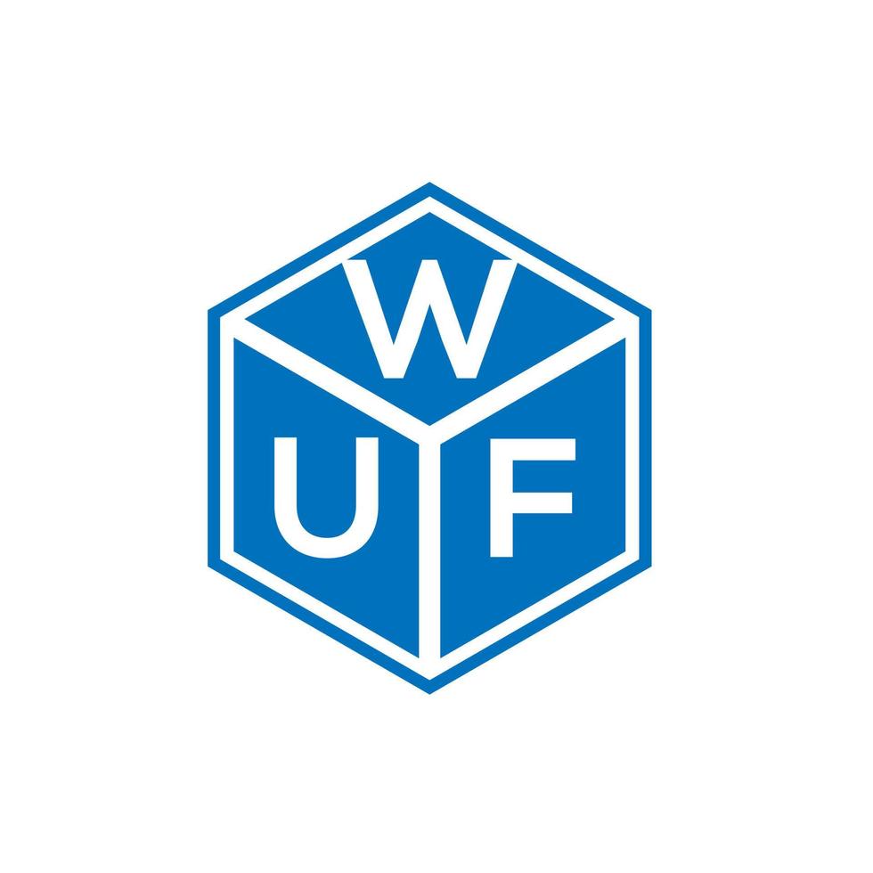 wuf-Buchstaben-Logo-Design auf schwarzem Hintergrund. wuf kreatives Initialen-Buchstaben-Logo-Konzept. wuf Briefgestaltung. vektor