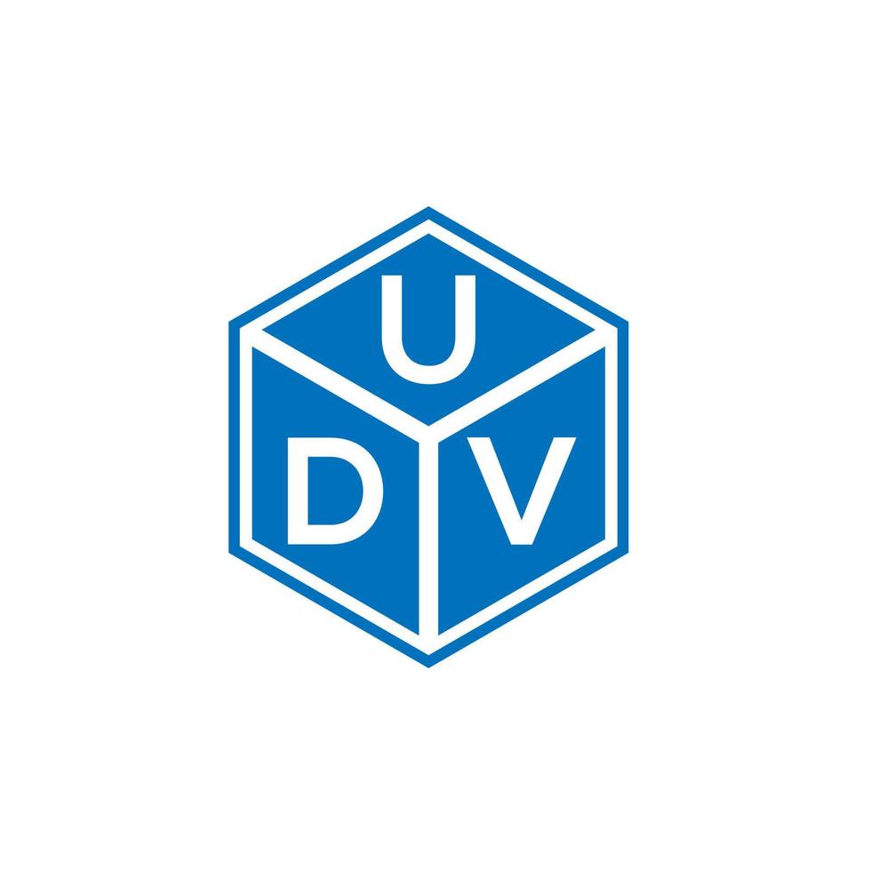 udv brev logotyp design på svart bakgrund. udv kreativa initialer brev logotyp koncept. udv bokstavsdesign. vektor