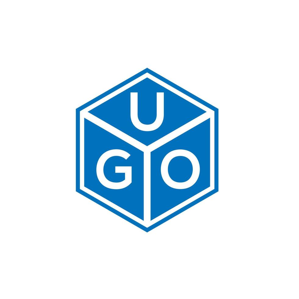 Ugo-Brief-Logo-Design auf schwarzem Hintergrund. Ugo kreatives Initialen-Buchstaben-Logo-Konzept. Ugo-Buchstaben-Design. vektor