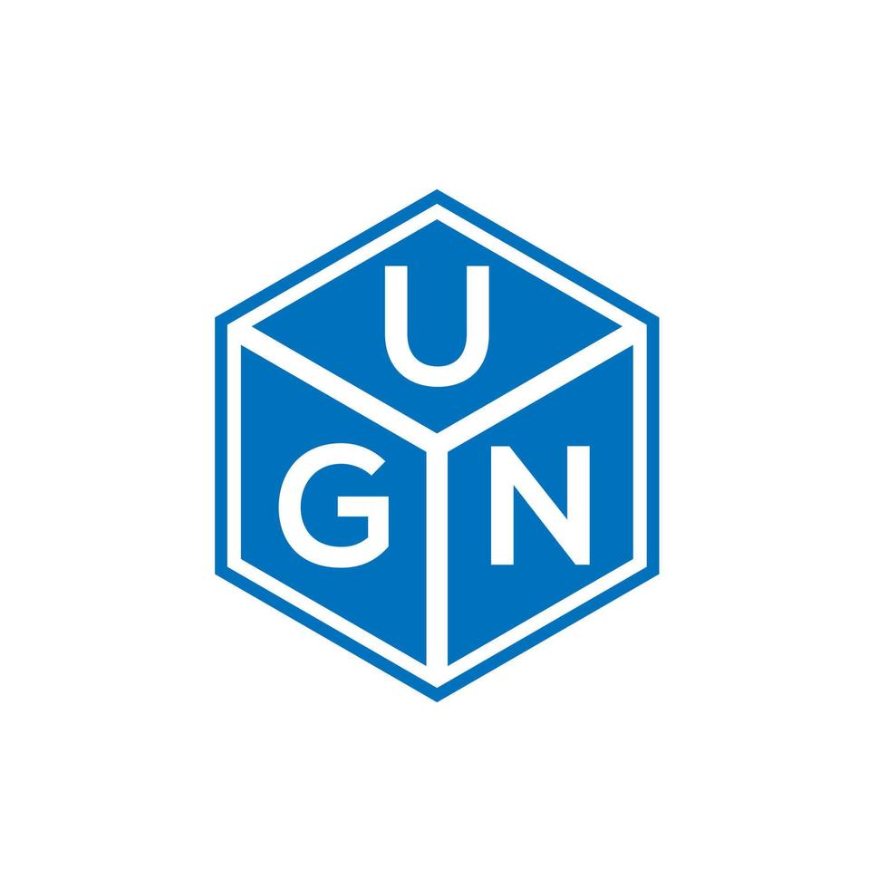 UGN brev logotyp design på svart bakgrund. ugn kreativa initialer brev logotyp koncept. ugn brev design. vektor
