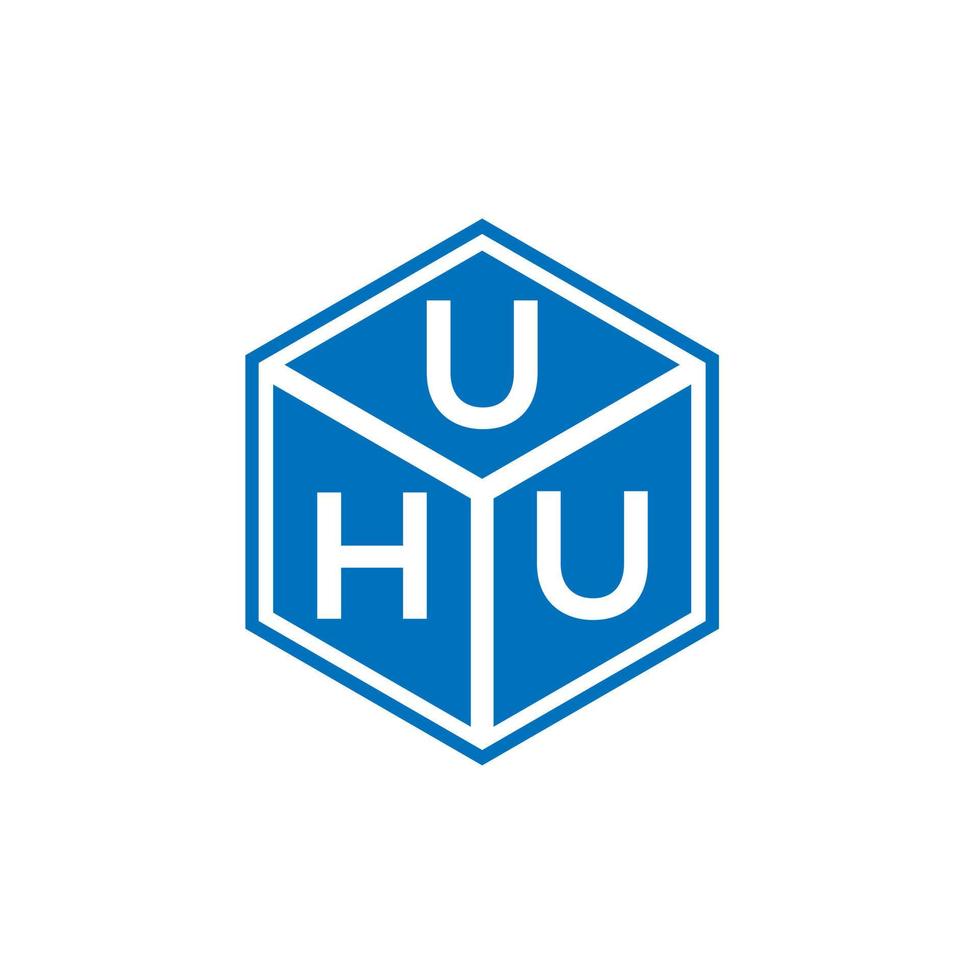 uhu-Buchstaben-Logo-Design auf schwarzem Hintergrund. uhu kreative Initialen schreiben Logo-Konzept. uhu Briefgestaltung. vektor