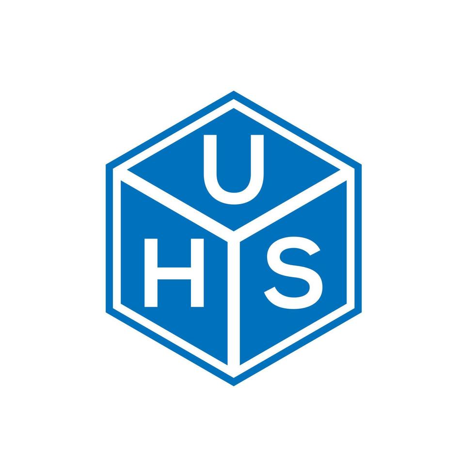 uhs brev logotyp design på svart bakgrund. uhs kreativa initialer bokstavslogotyp koncept. uhs bokstavsdesign. vektor