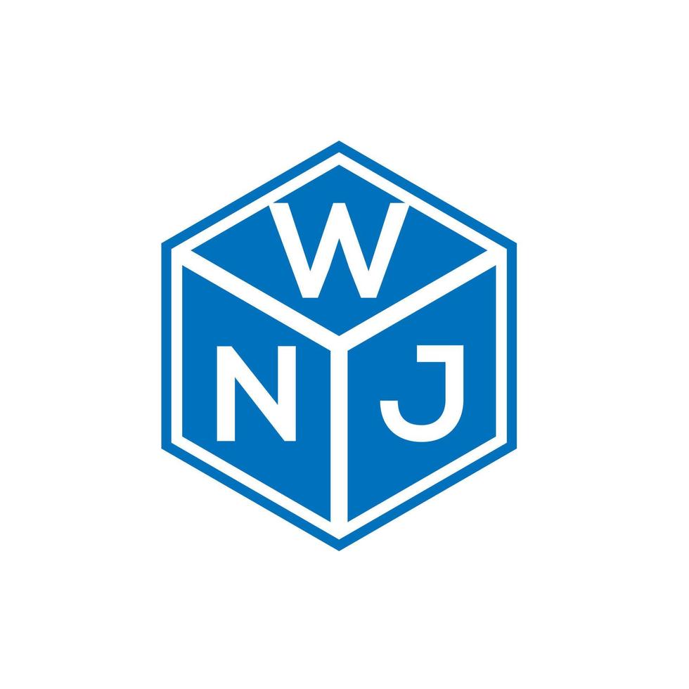 wnj-Buchstaben-Logo-Design auf schwarzem Hintergrund. wnj kreative Initialen schreiben Logo-Konzept. wnj Briefgestaltung. vektor