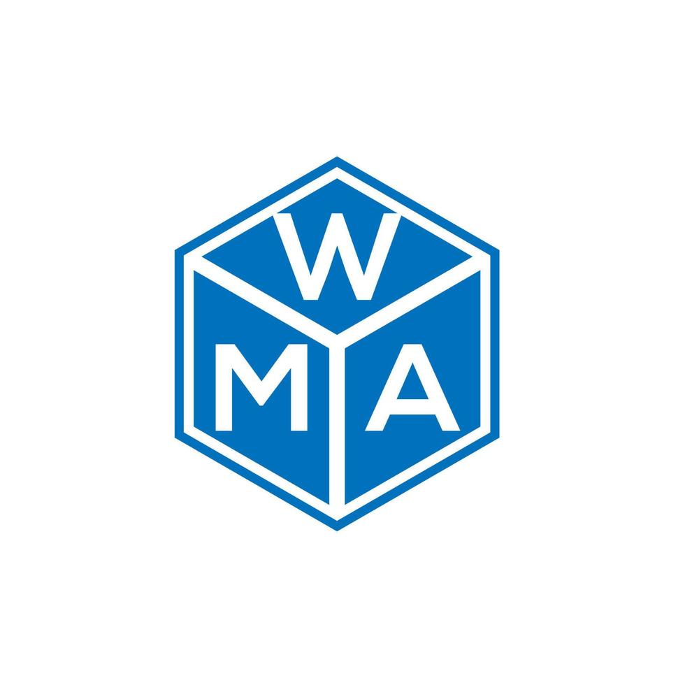 Wma-Brief-Logo-Design auf schwarzem Hintergrund. wma kreative Initialen schreiben Logo-Konzept. wma Briefgestaltung. vektor