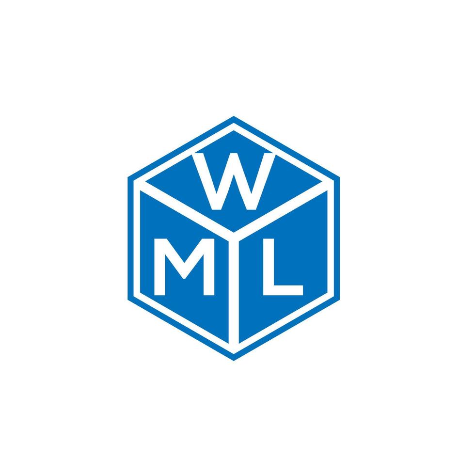 Wml-Brief-Logo-Design auf schwarzem Hintergrund. wml kreative Initialen schreiben Logo-Konzept. Wml-Briefgestaltung. vektor