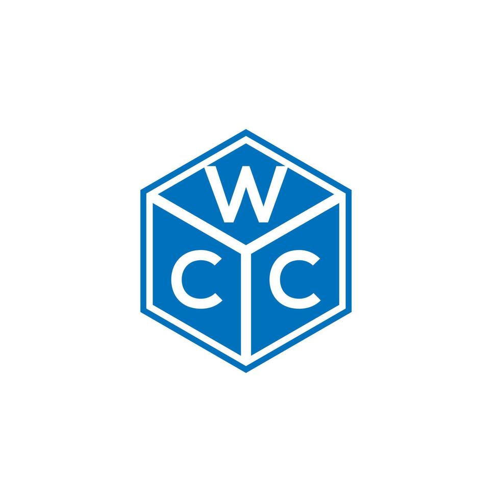 WCC-Brief-Logo-Design auf schwarzem Hintergrund. wcc kreative initialen schreiben logo-konzept. WCC-Briefgestaltung. vektor