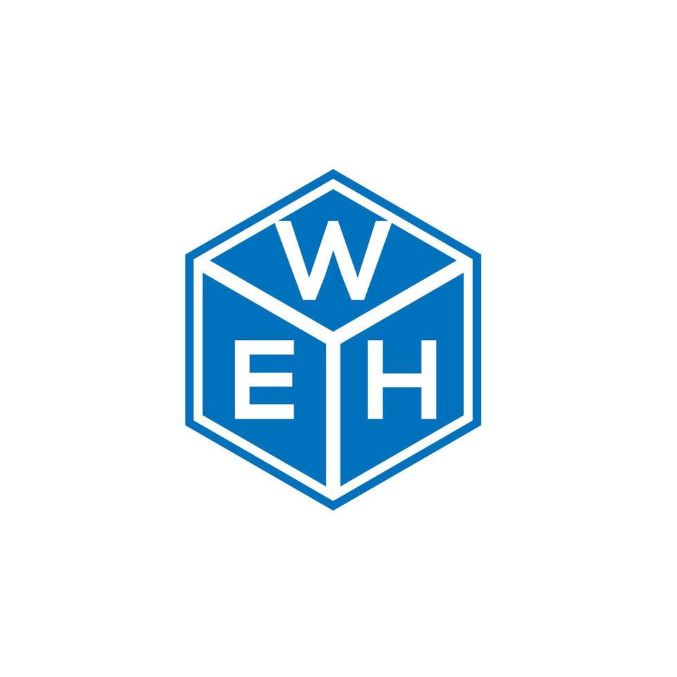 weh-Buchstaben-Logo-Design auf schwarzem Hintergrund. weh kreative Initialen schreiben Logo-Konzept. weh Briefgestaltung. vektor