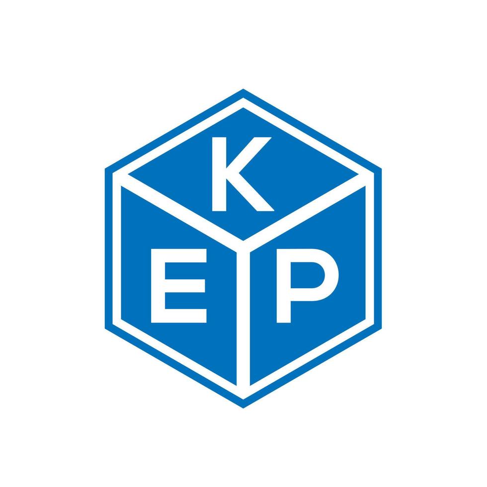 Kep brev logotyp design på svart bakgrund. Kep kreativa initialer brev logotyp koncept. kep bokstavsdesign. vektor