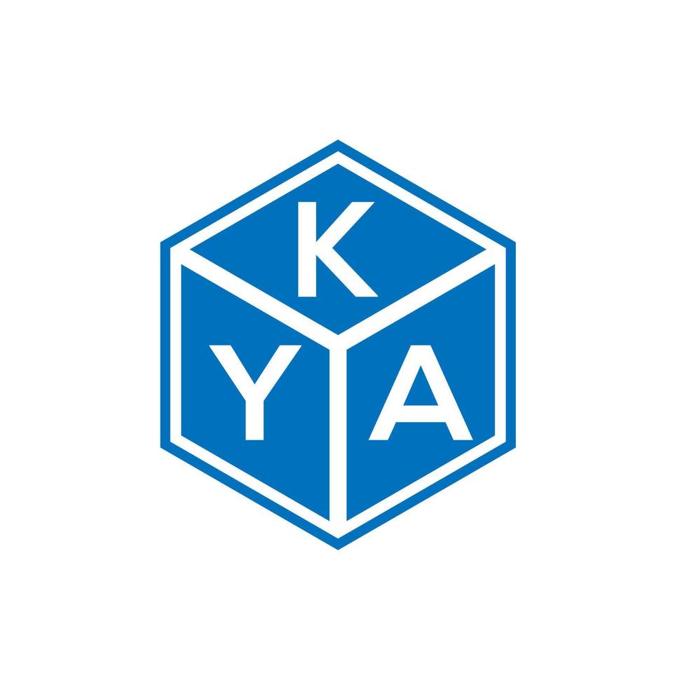 Kya-Brief-Logo-Design auf schwarzem Hintergrund. kya kreative Initialen schreiben Logo-Konzept. Kya-Buchstaben-Design. vektor