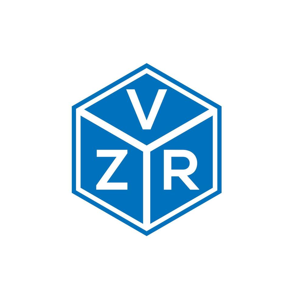 vzr-Brief-Logo-Design auf schwarzem Hintergrund. vzr kreative Initialen schreiben Logo-Konzept. vzr Briefgestaltung. vektor