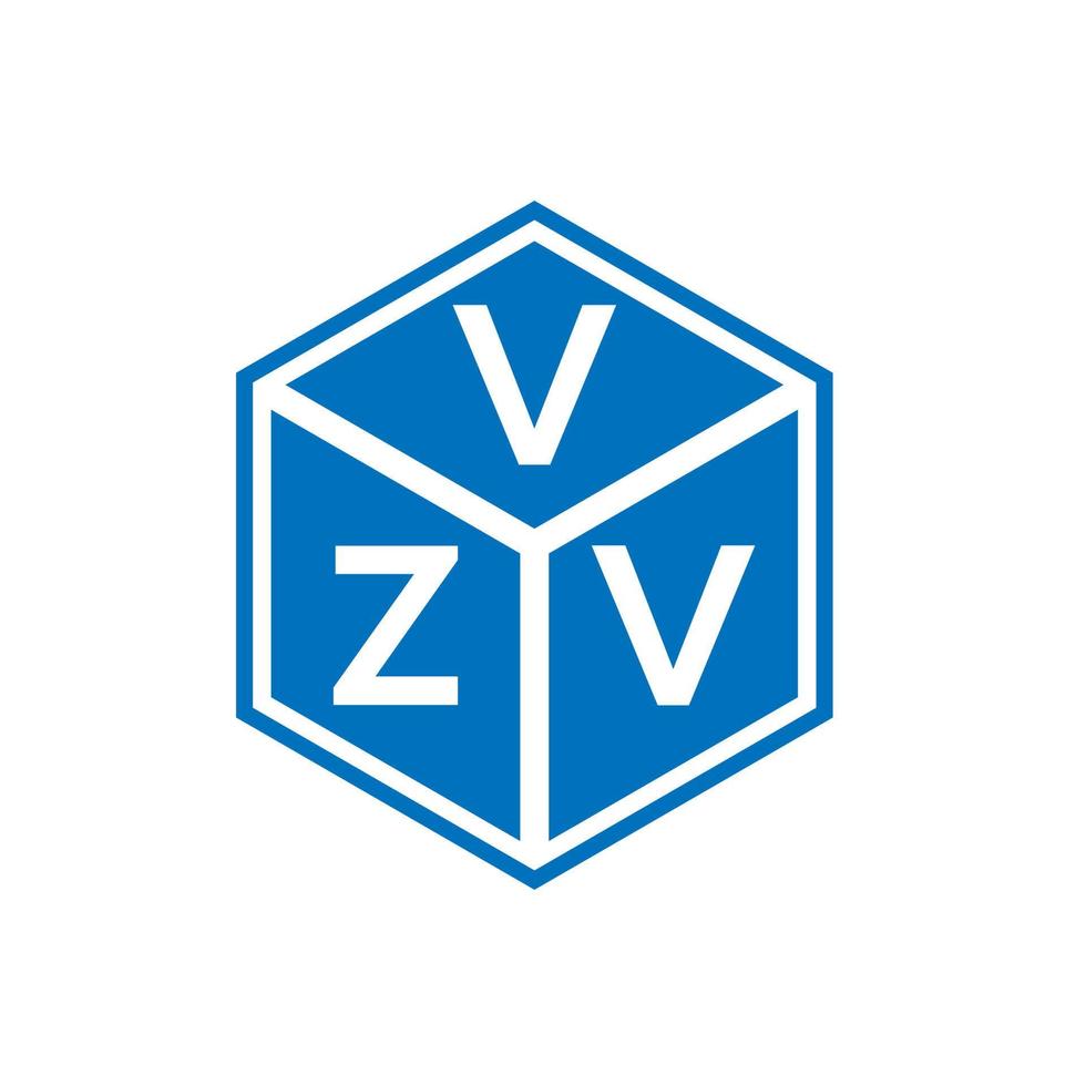 vzv-Brief-Logo-Design auf schwarzem Hintergrund. vzv kreative Initialen schreiben Logo-Konzept. vzv Briefgestaltung. vektor