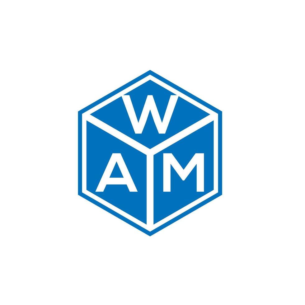 WAM-Brief-Logo-Design auf schwarzem Hintergrund. wam kreative Initialen schreiben Logo-Konzept. wam Briefgestaltung. vektor